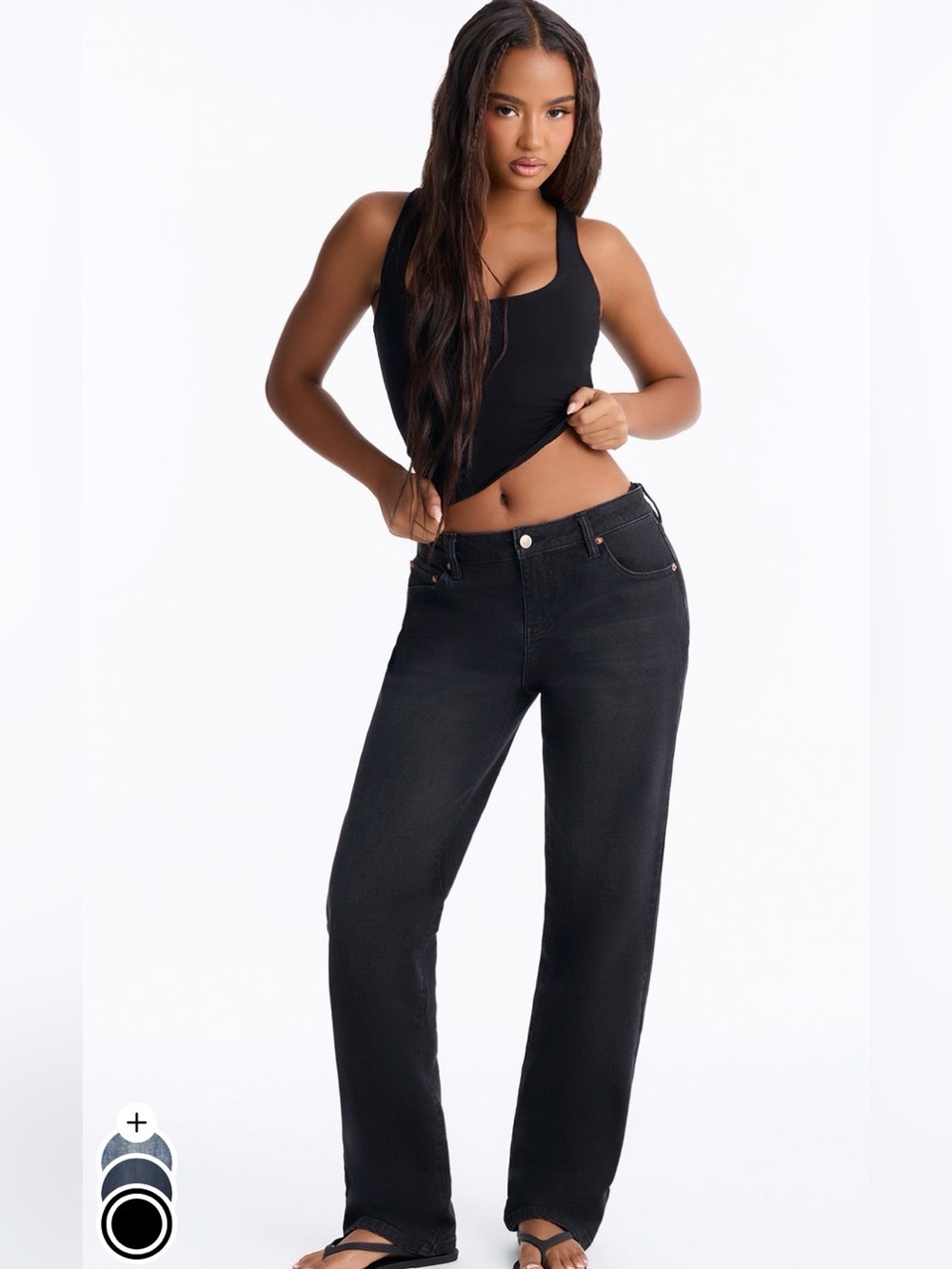 Fashion Nova Black Straight-Leg Jeans